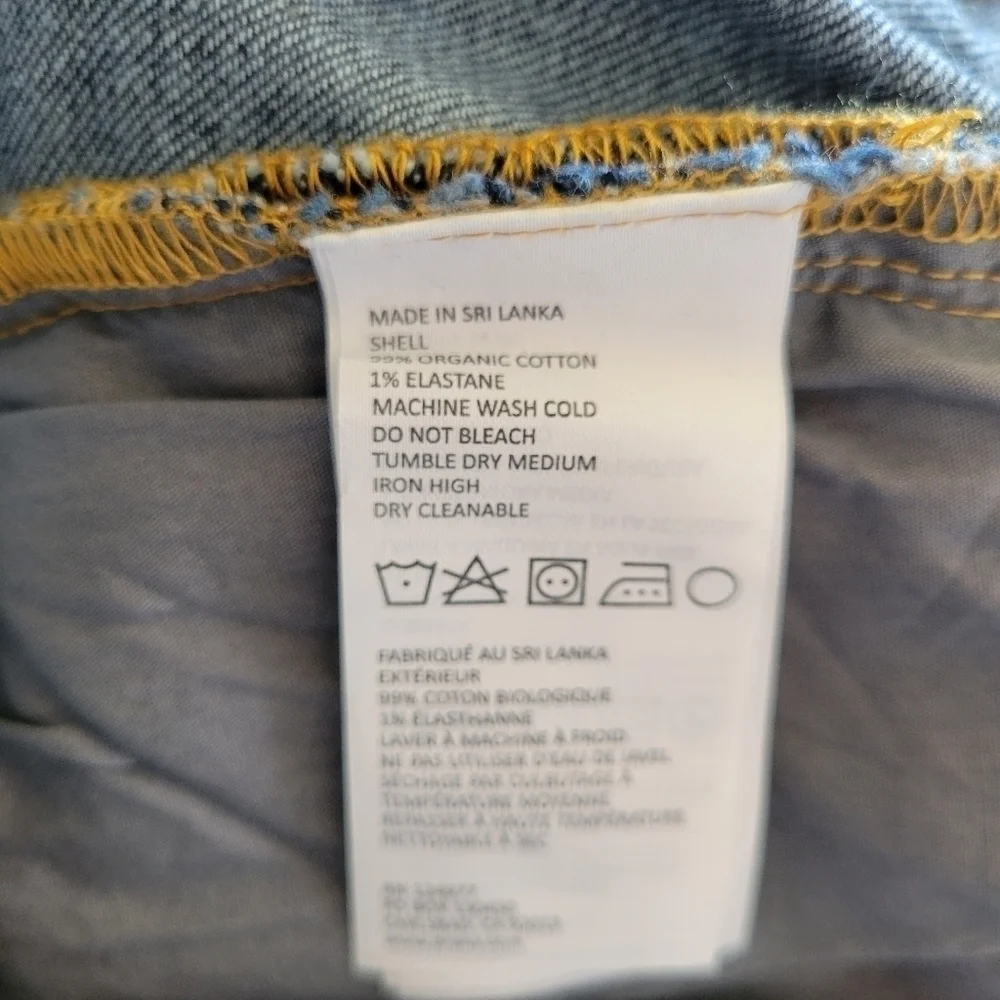 NWT Prana Feener Jean Organic Cotton Dark Wash Straight Fit 38 × 30
